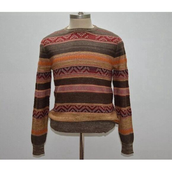 Ralph Lauren Purple Label Men’s Silk Wool Cashmere Crewneck Sweater Stripe M - Picture 3 of 8